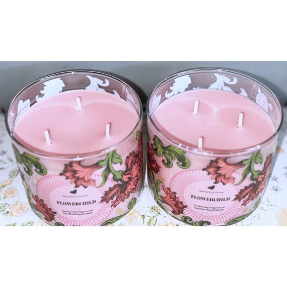 Lot of 2 Bath & Body Works Flowerchild Large 3-Wick Scented Candle 14.5oz - Picture 4 of 5